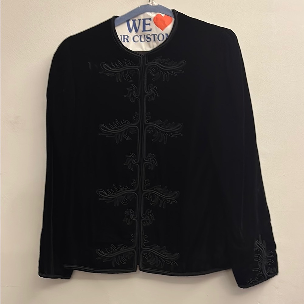 Gloria Sachs Black Velvet Jacket